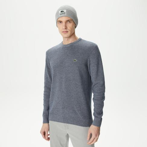  Erkek Regular Fit Bisiklet Yaka Gri Kazak