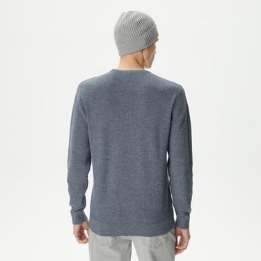  Erkek Regular Fit Bisiklet Yaka Gri Kazak