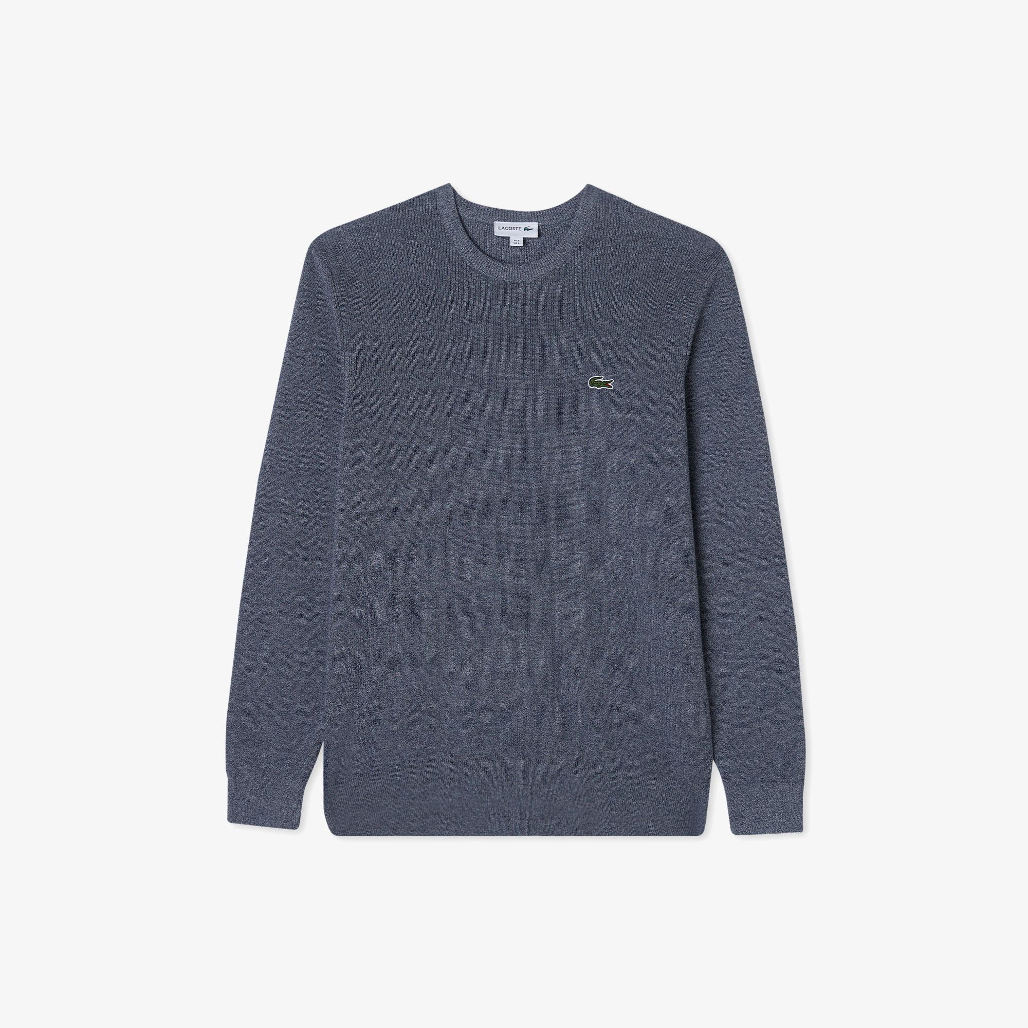 Erkek Regular Fit Bisiklet Yaka Gri Kazak