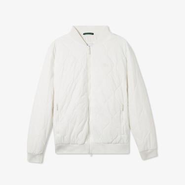  Erkek Dik Yaka Kapitone Beyaz Mont