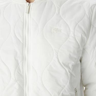  Erkek Dik Yaka Kapitone Beyaz Mont