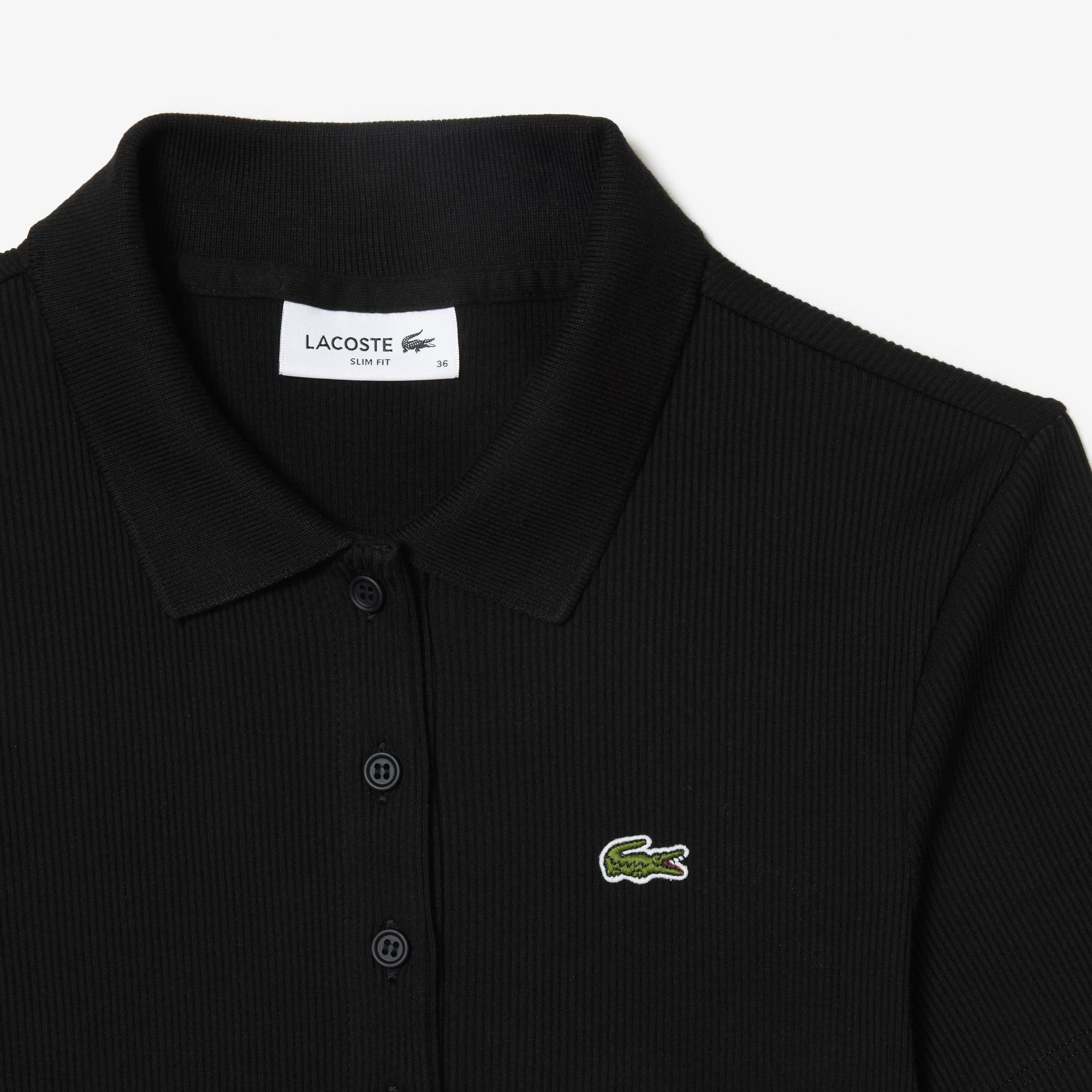 Lacoste L.12.D Kadın Slim Fit Siyah Polo
