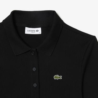  Lacoste L.12.D Kadın Slim Fit Siyah Polo