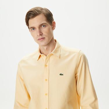 Erkek Slim Fit Sarı Gömlek