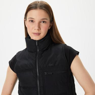  Kadın Dik Yaka Kapitone Siyah Yelek