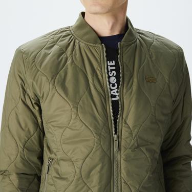  Erkek Dik Yaka Kapitone Haki Mont