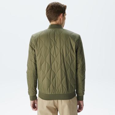  Erkek Dik Yaka Kapitone Haki Mont