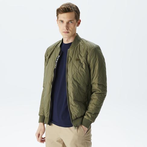  Erkek Dik Yaka Kapitone Haki Mont