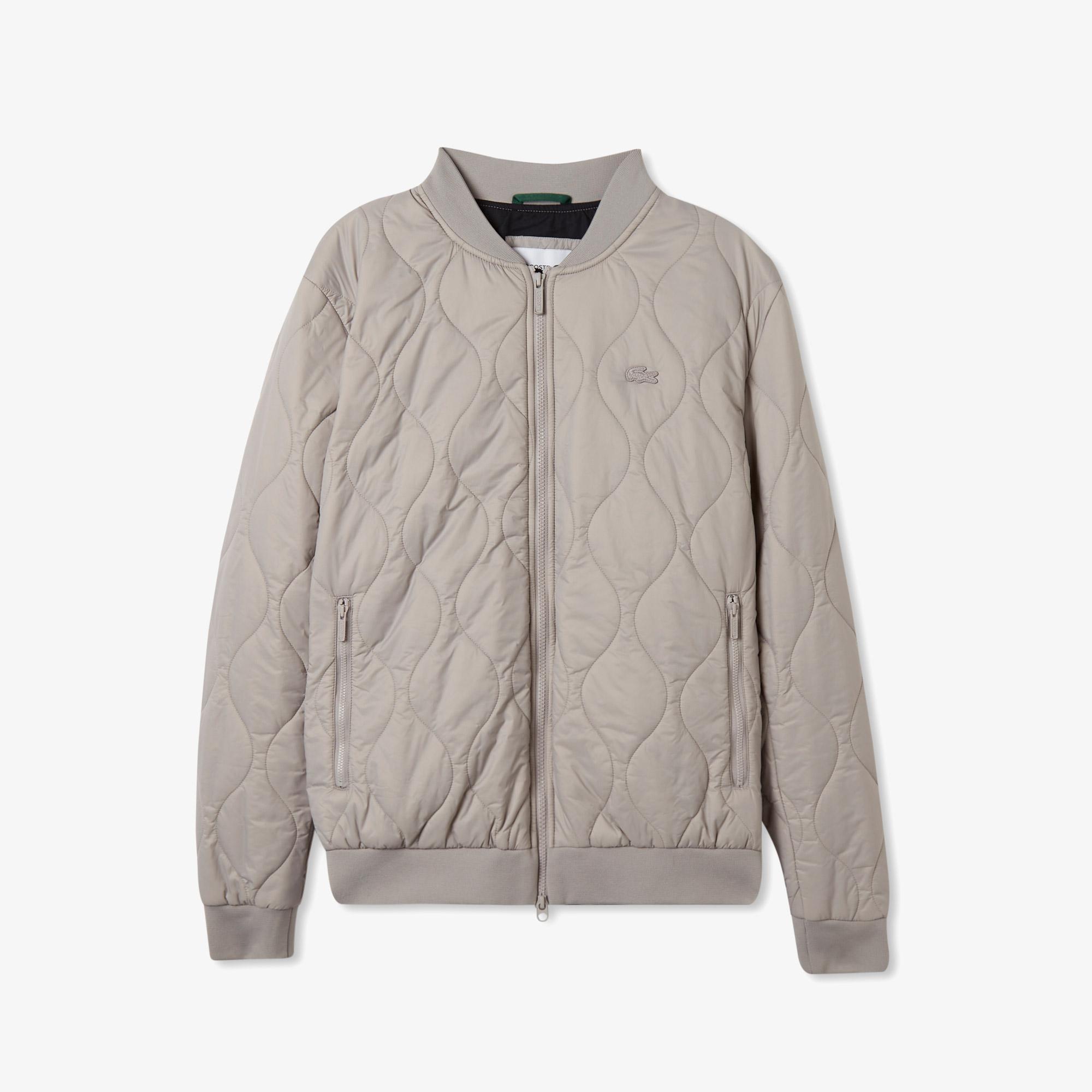 Erkek Dik Yaka Kapitone Gri Mont