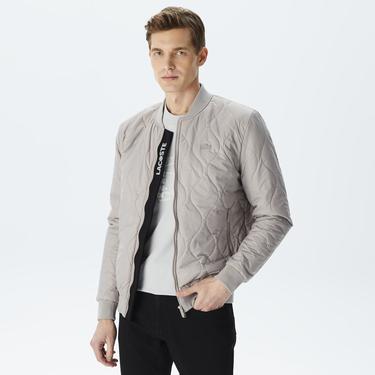  Erkek Dik Yaka Kapitone Gri Mont