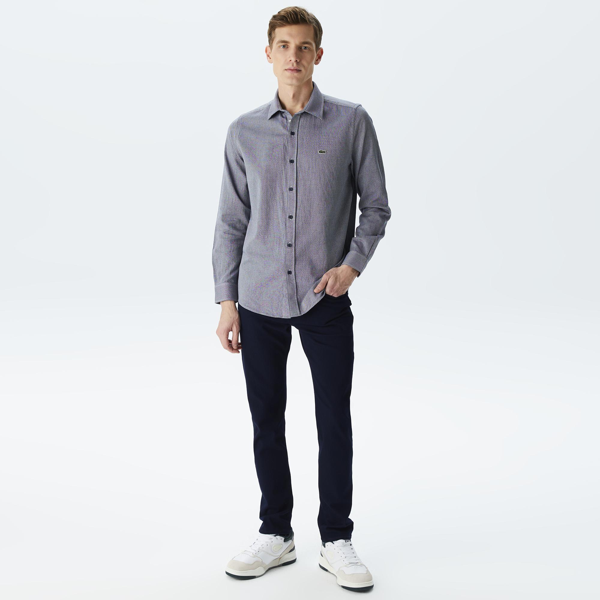 Erkek Slim Fit Gri Gömlek