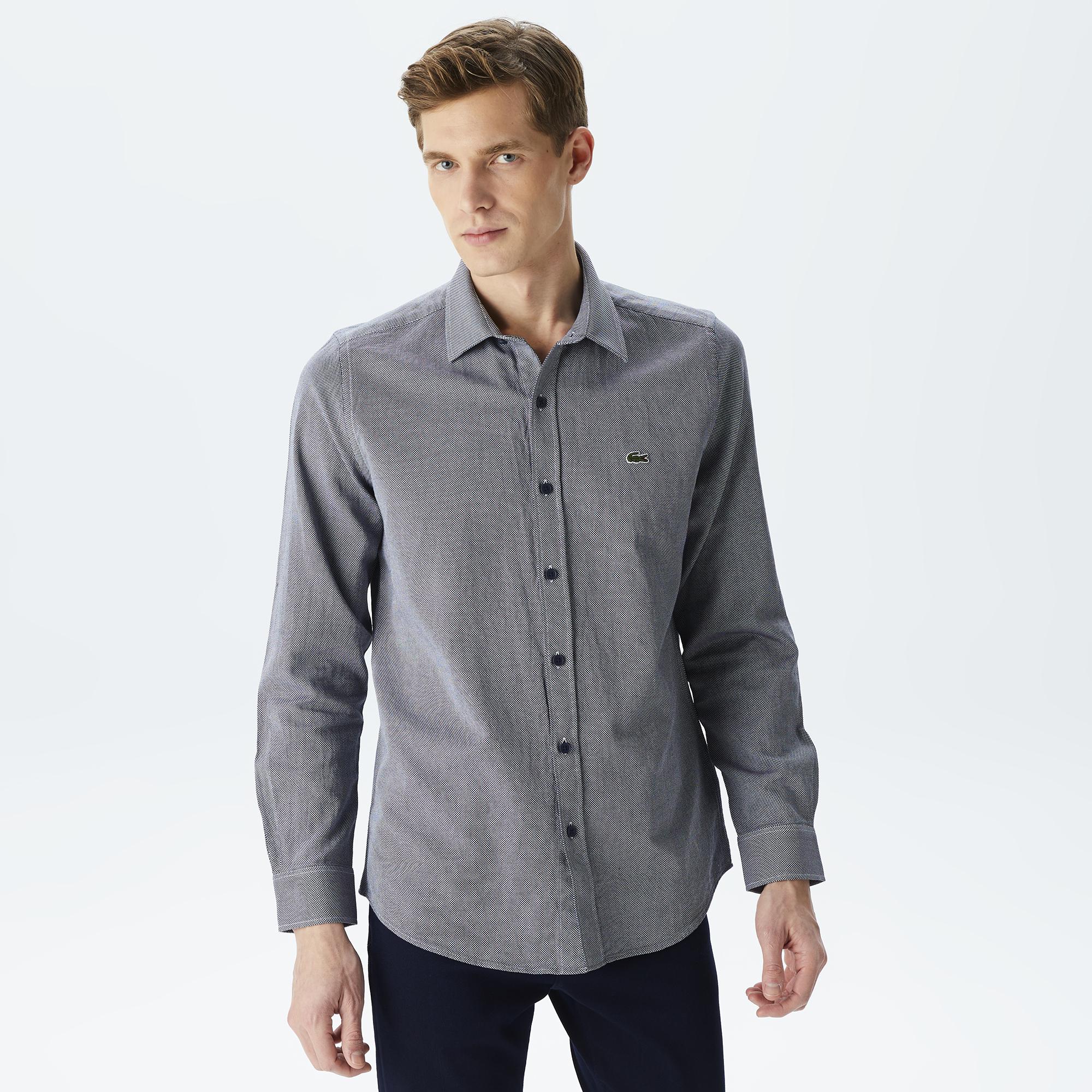 Erkek Slim Fit Gri Gömlek