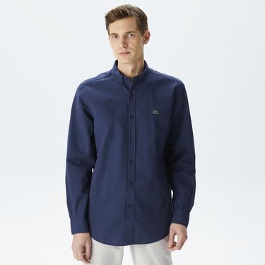  Erkek Regular Fit Organik Pamuk Lacivert Gömlek