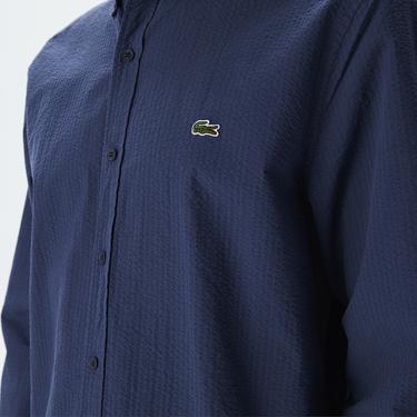  Erkek Regular Fit Organik Pamuk Lacivert Gömlek