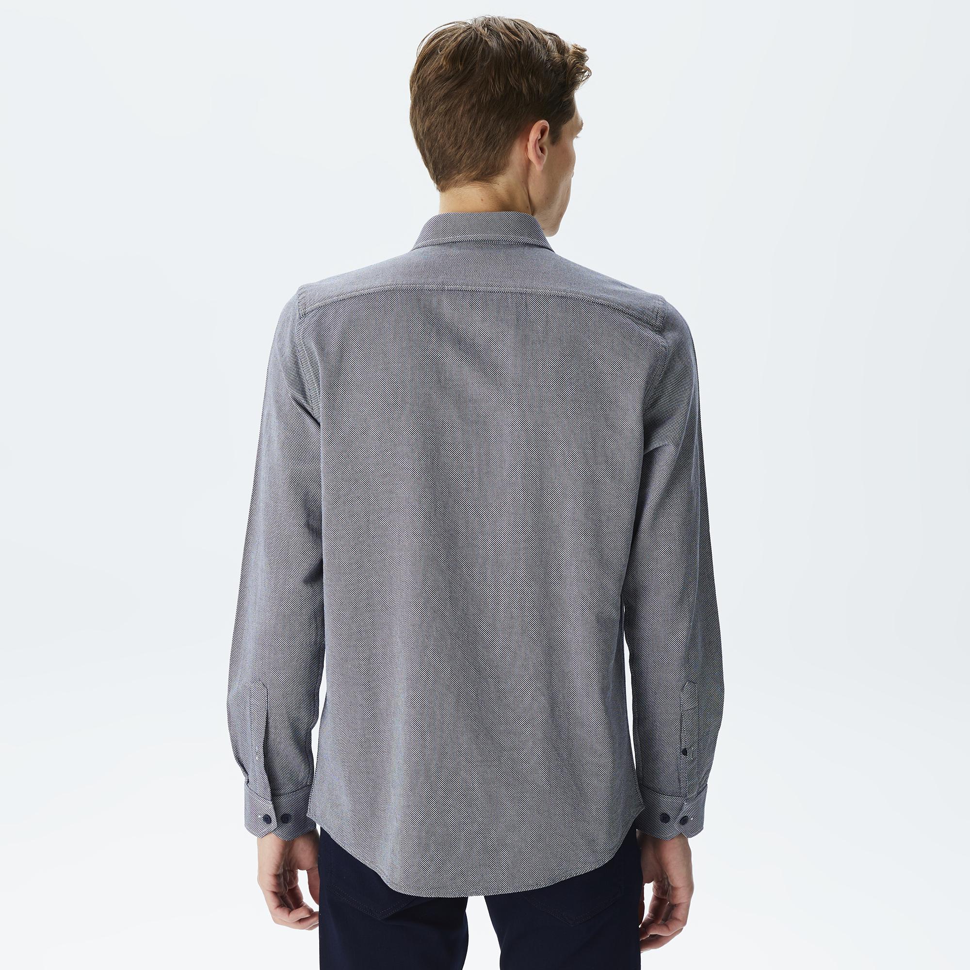 Erkek Slim Fit Gri Gömlek