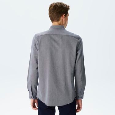  Erkek Slim Fit Gri Gömlek