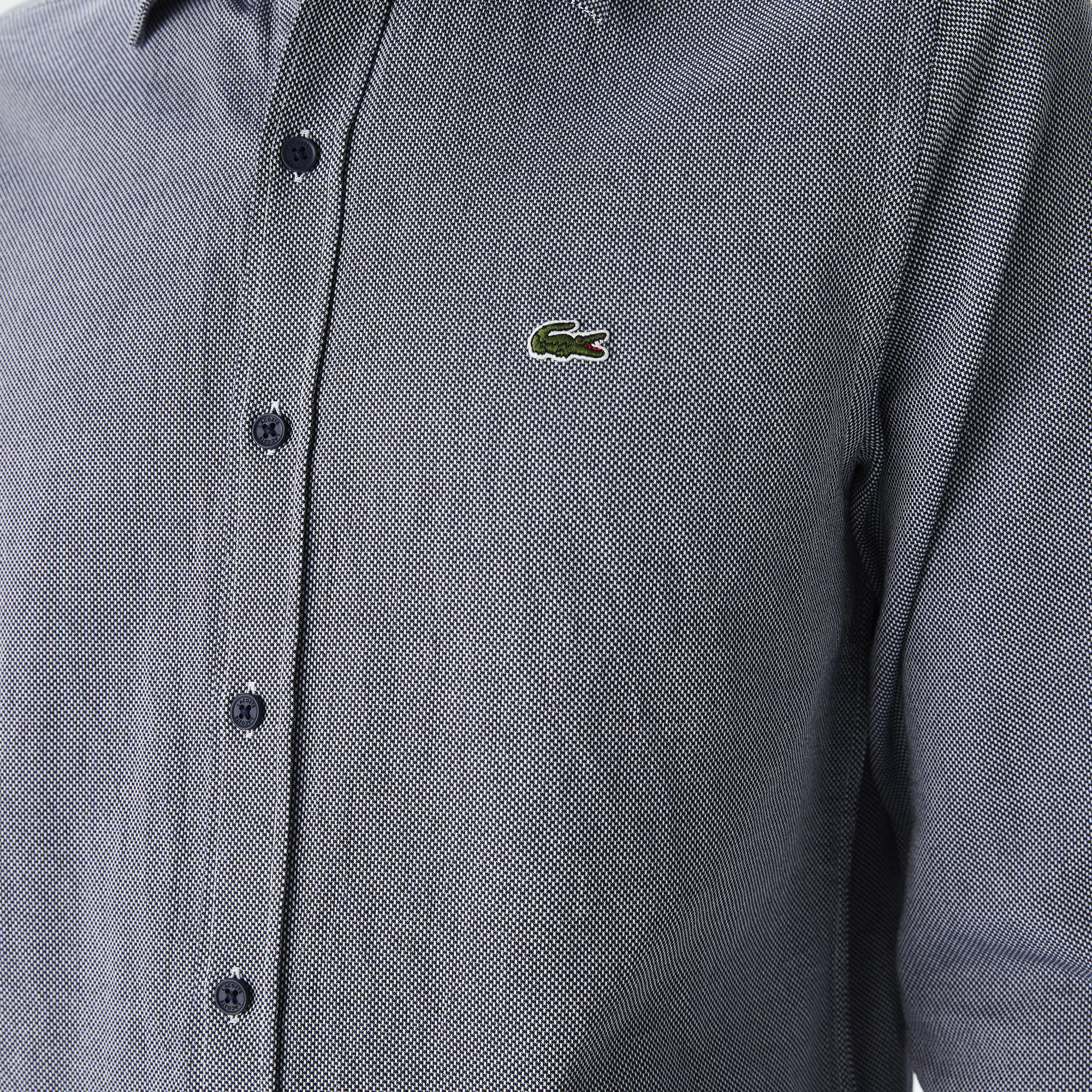 Erkek Slim Fit Gri Gömlek