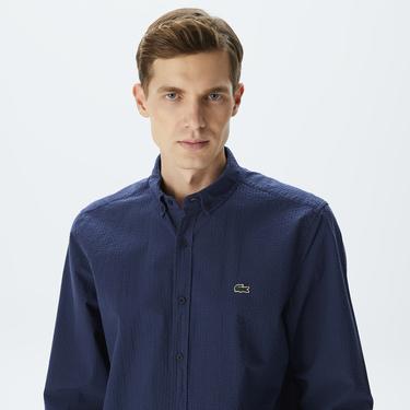  Erkek Regular Fit Organik Pamuk Lacivert Gömlek