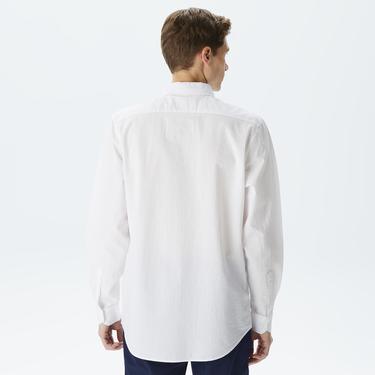  Erkek Regular Fit Organik Pamuk Beyaz Gömlek