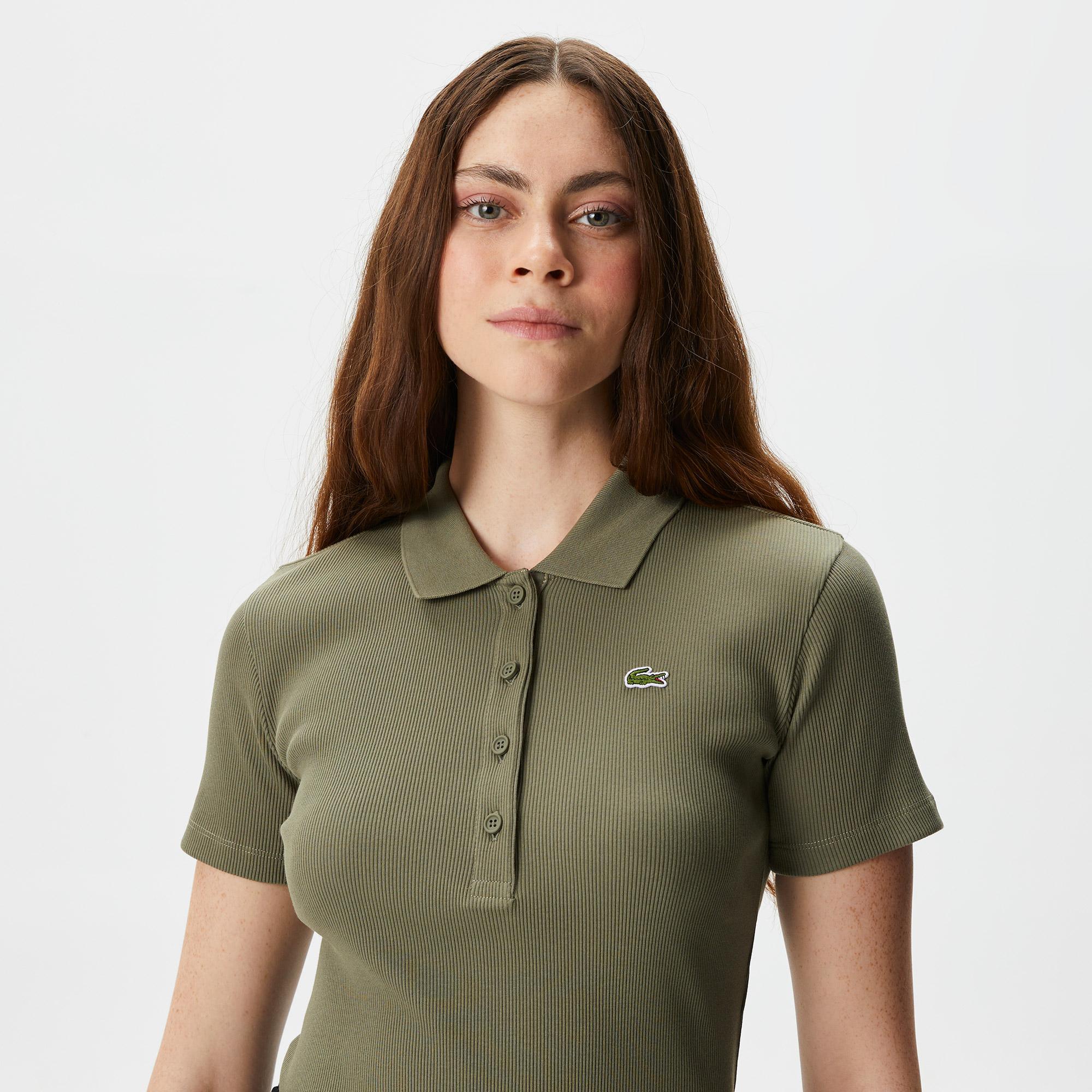 Kadın Slim Fit Organik Pamuk Yeşil Polo