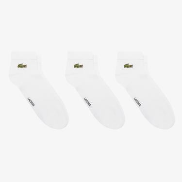  Lacoste Unisex 3'lü Beyaz Çorap