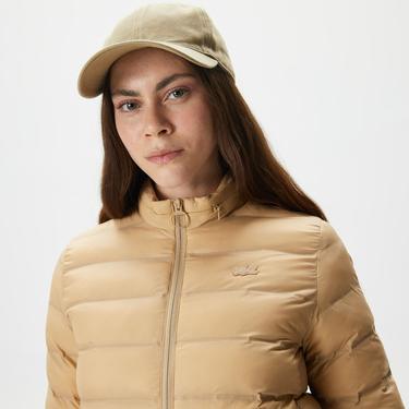  Kadın Dik Yaka Kapitone Bej Mont