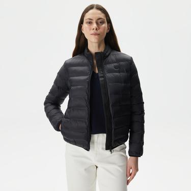  Kadın Dik Yaka Kapitone Siyah Mont