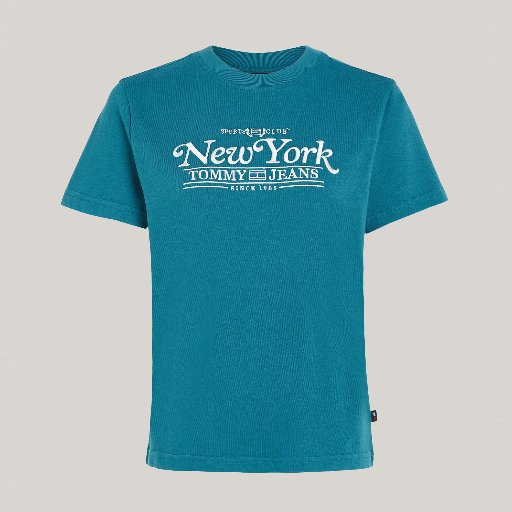 Tommy Jeans Reg Varsity Sport Kadın Mavi T-Shirt