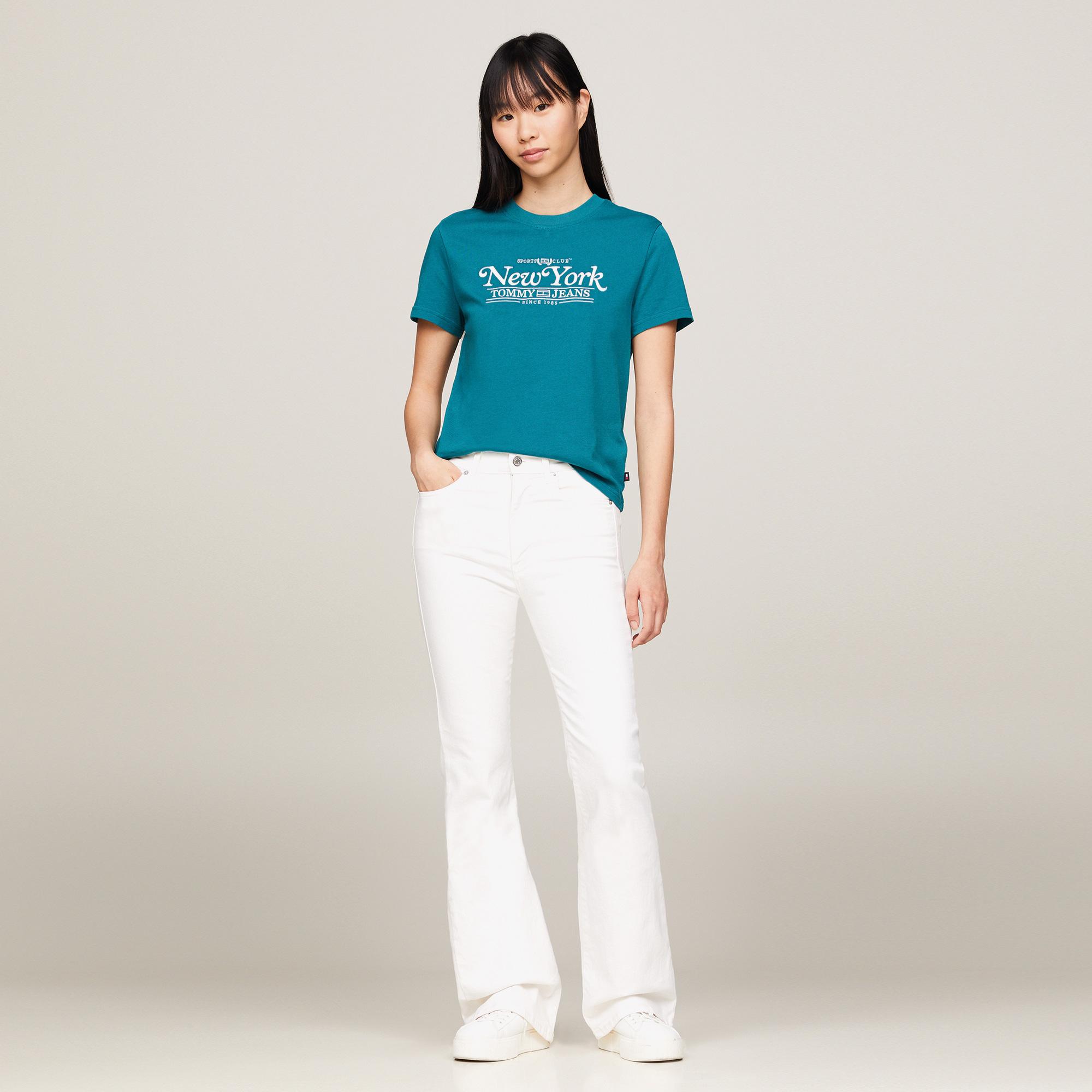 Tommy Jeans Reg Varsity Sport Kadın Mavi T-Shirt