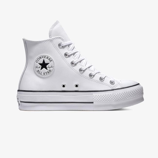  Converse Chuck Taylor All Star Lift Hi Deri Unisex Beyaz Sneaker