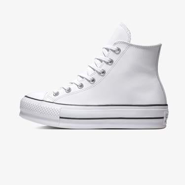  Converse Chuck Taylor All Star Lift Hi Deri Unisex Beyaz Sneaker