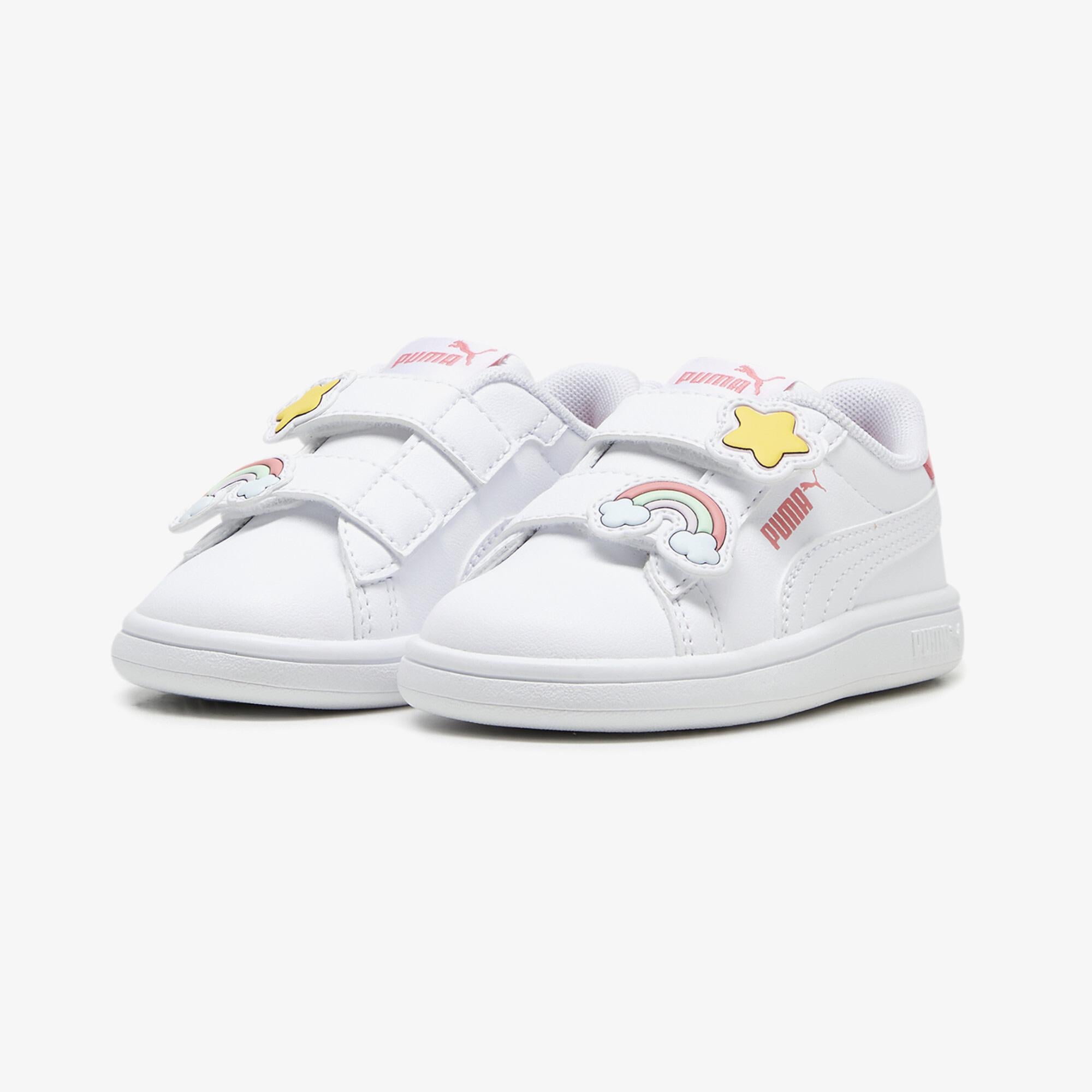 Puma Smash 3.0 Badges Bebek Beyaz Spor Ayakkabı