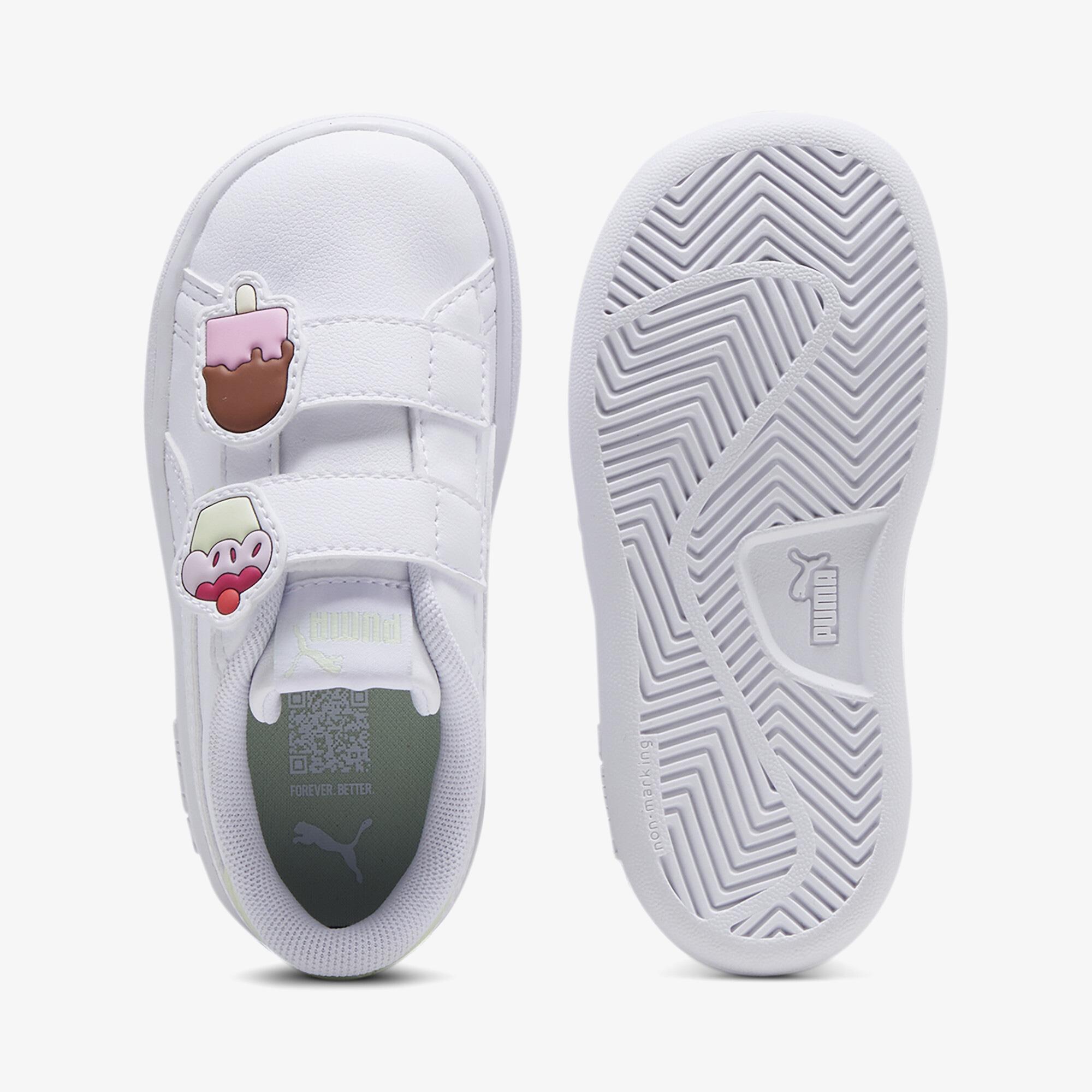 Puma Smash 3.0 Badges Bebek Beyaz Spor Ayakkabı
