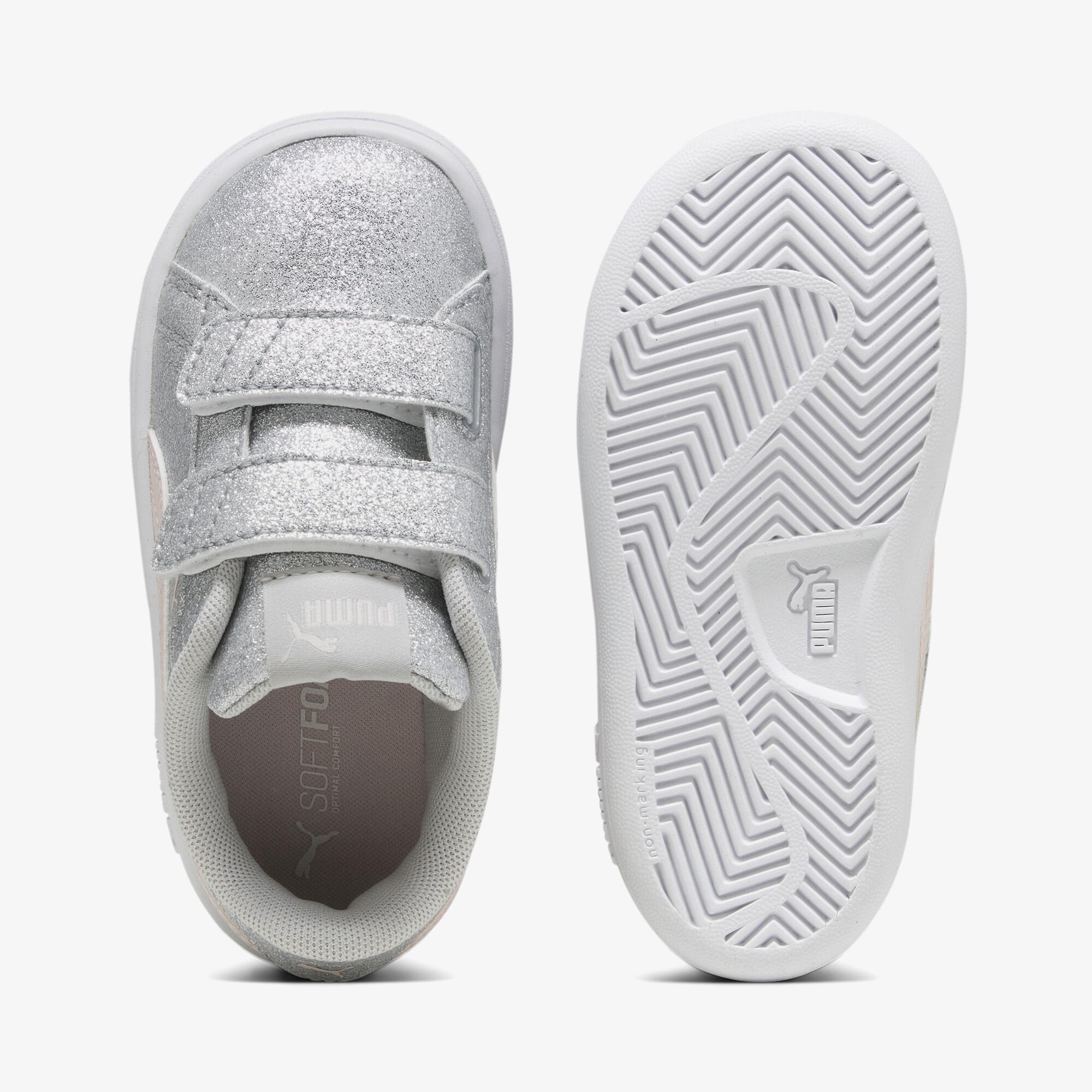 Puma Smash 3.0 Glit Glam V Bebek Gri Spor Ayakkabı