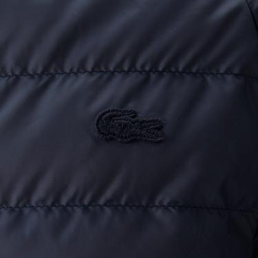  Erkek Kapüşonlu Monogram Çift Taraflı Lacivert Bomber Ceket