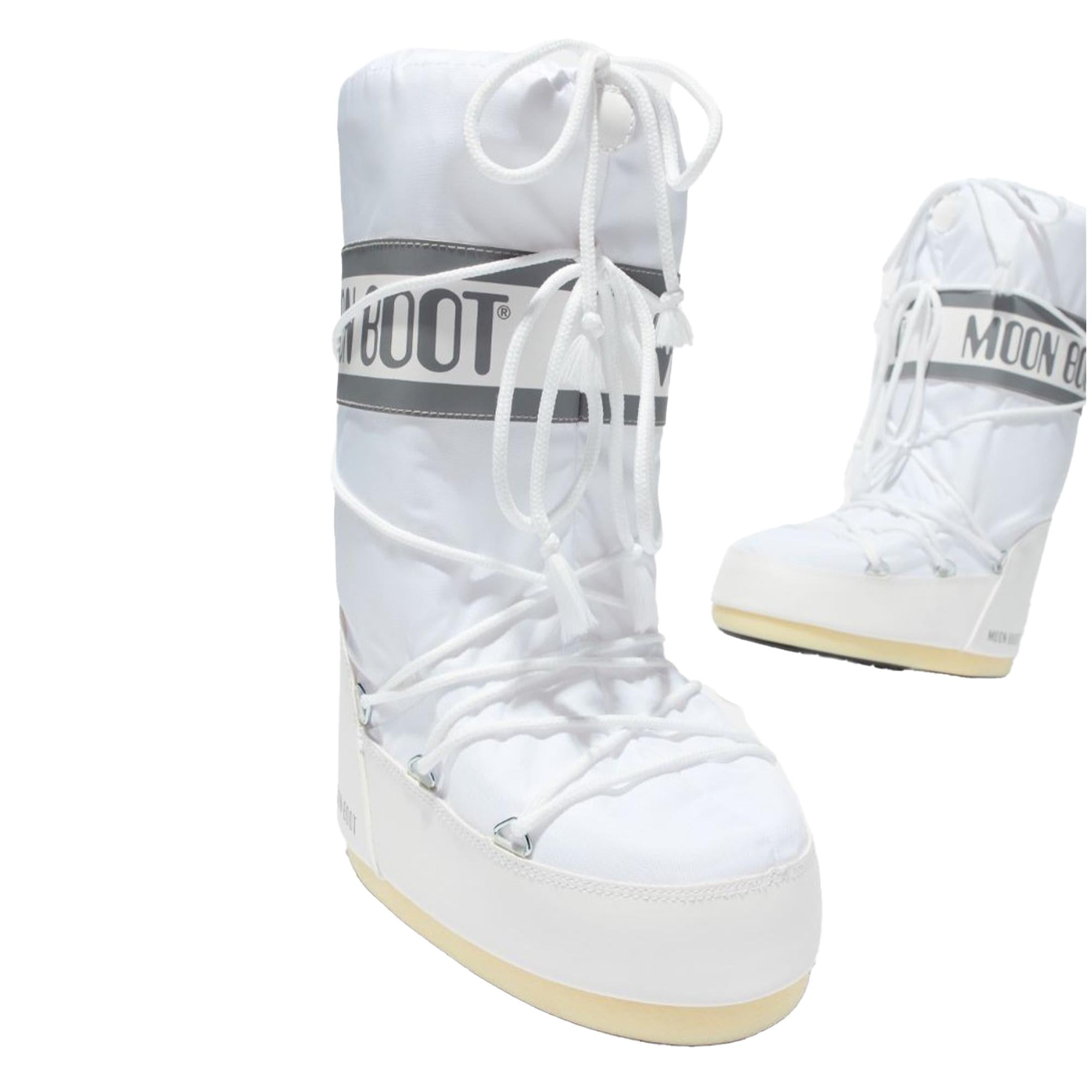 Moon Boot 80d1400440-a001 Moon Boot Nylon Unisex Çocuk Beyaz Kar Botu