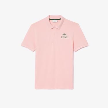  Signature Unisex Regular Fit Baskılı Pembe Polo
