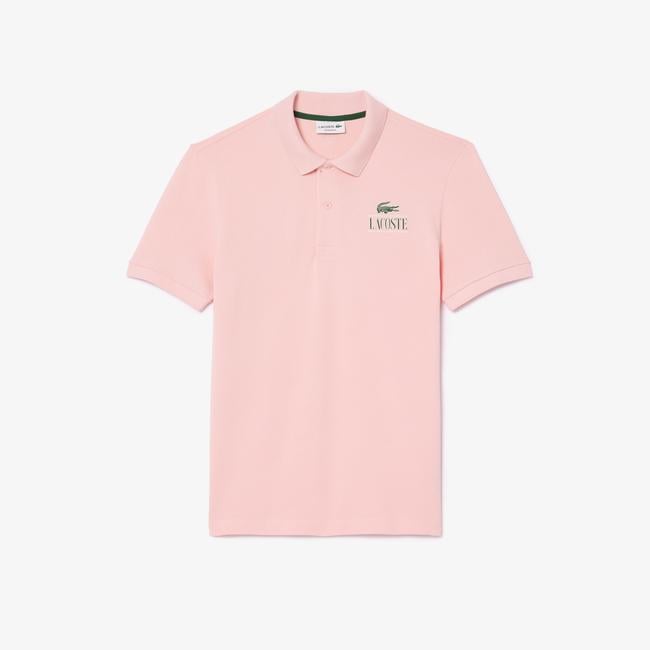  Signature Unisex Regular Fit Baskılı Pembe Polo