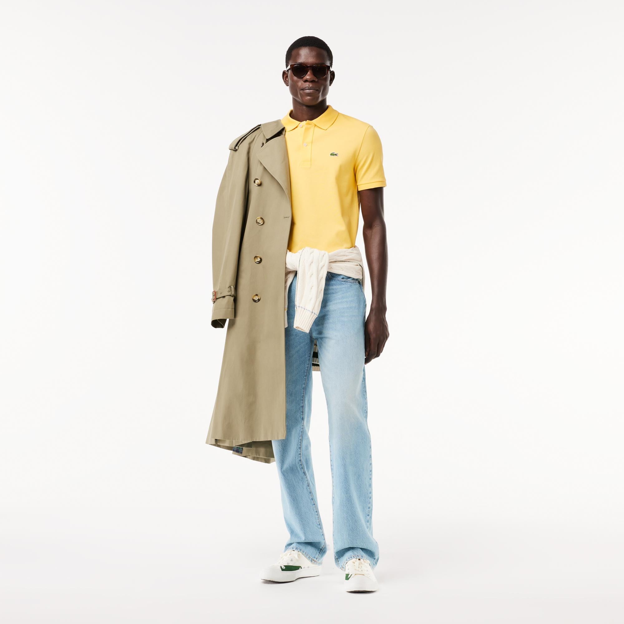 L.12.12 Erkek Slim Fit Sarı Polo