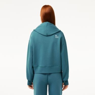  Kadın Kapüşonlu Mavi Sweatshirt