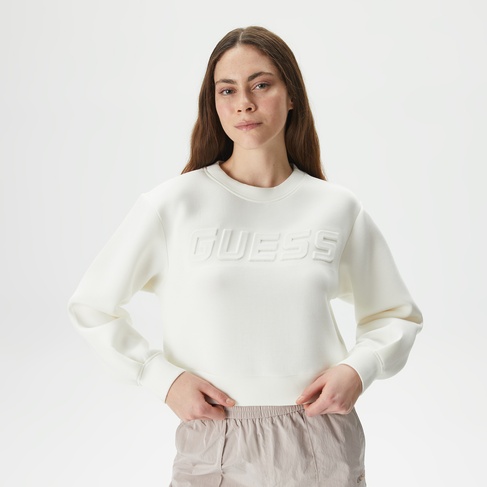  Guess Cindra CN Kadın Krem Rengi Sweatshirt