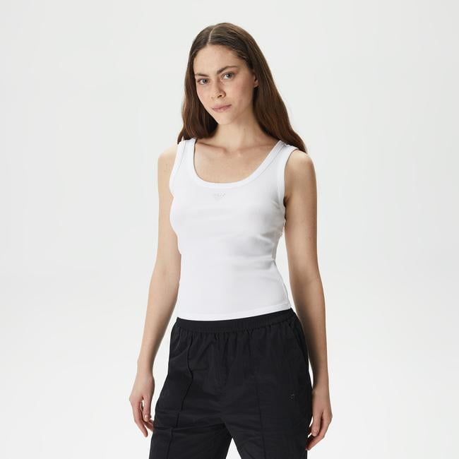  Guess Triangle Bling Kadın Beyaz Kolsuz T-Shirt