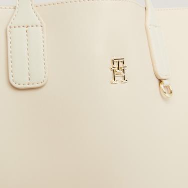  Tommy Hilfiger Iconic Satchel Kadın Krem Rengi El Çantası