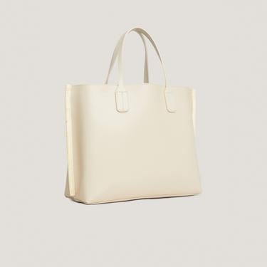  Tommy Hilfiger Iconic Satchel Kadın Krem Rengi El Çantası