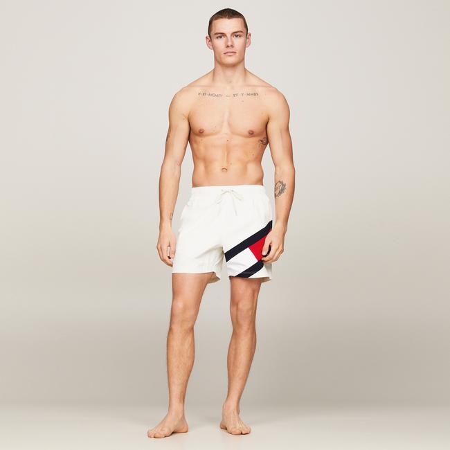  Tommy Hilfiger Sf Medium Drawstring Erkek Beyaz Deniz Şortu