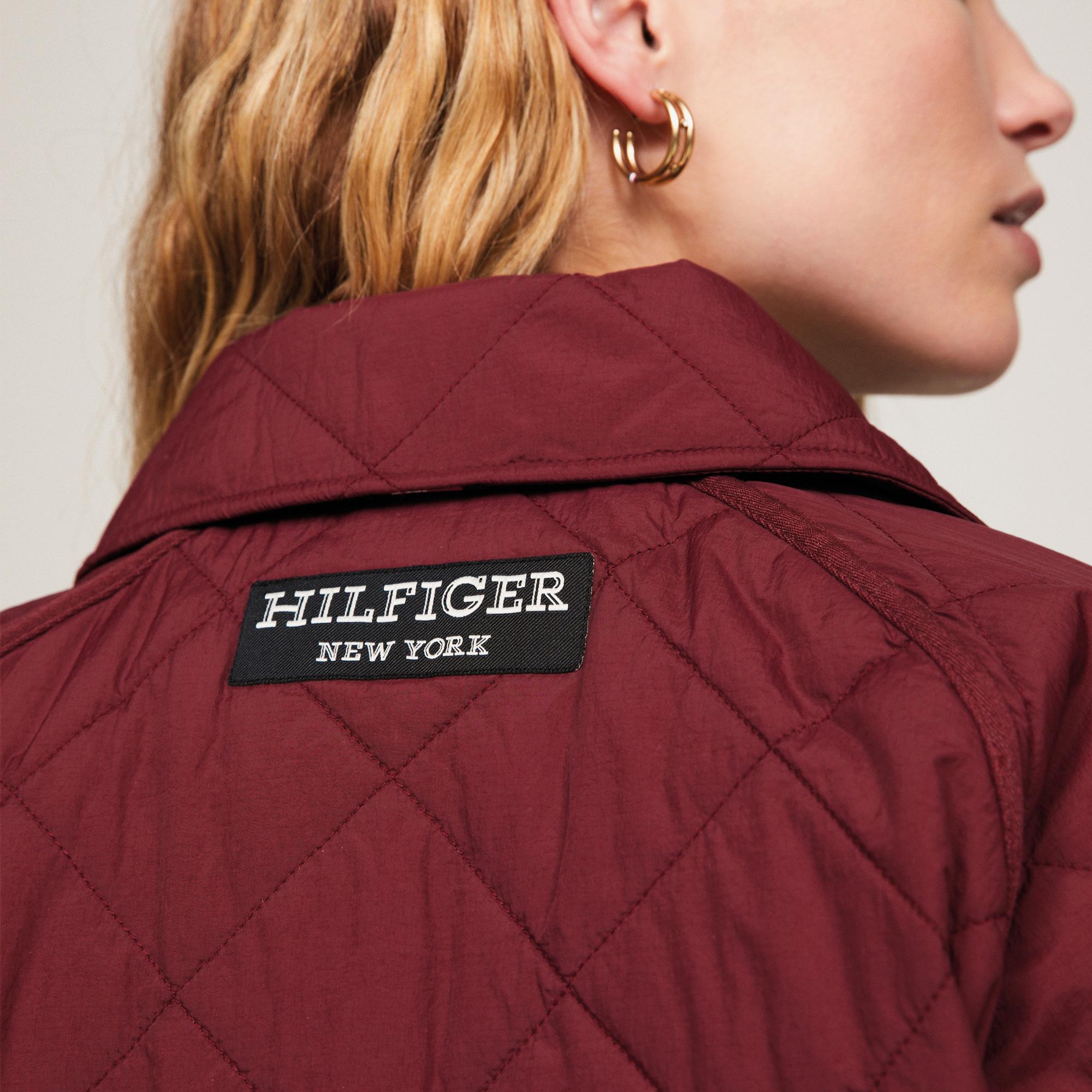 Tommy Hilfiger Quilted Padded Kadın Mor Mont