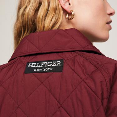  Tommy Hilfiger Quilted Padded Kadın Mor Mont