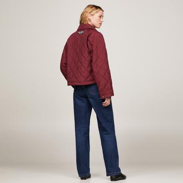  Tommy Hilfiger Quilted Padded Kadın Mor Mont