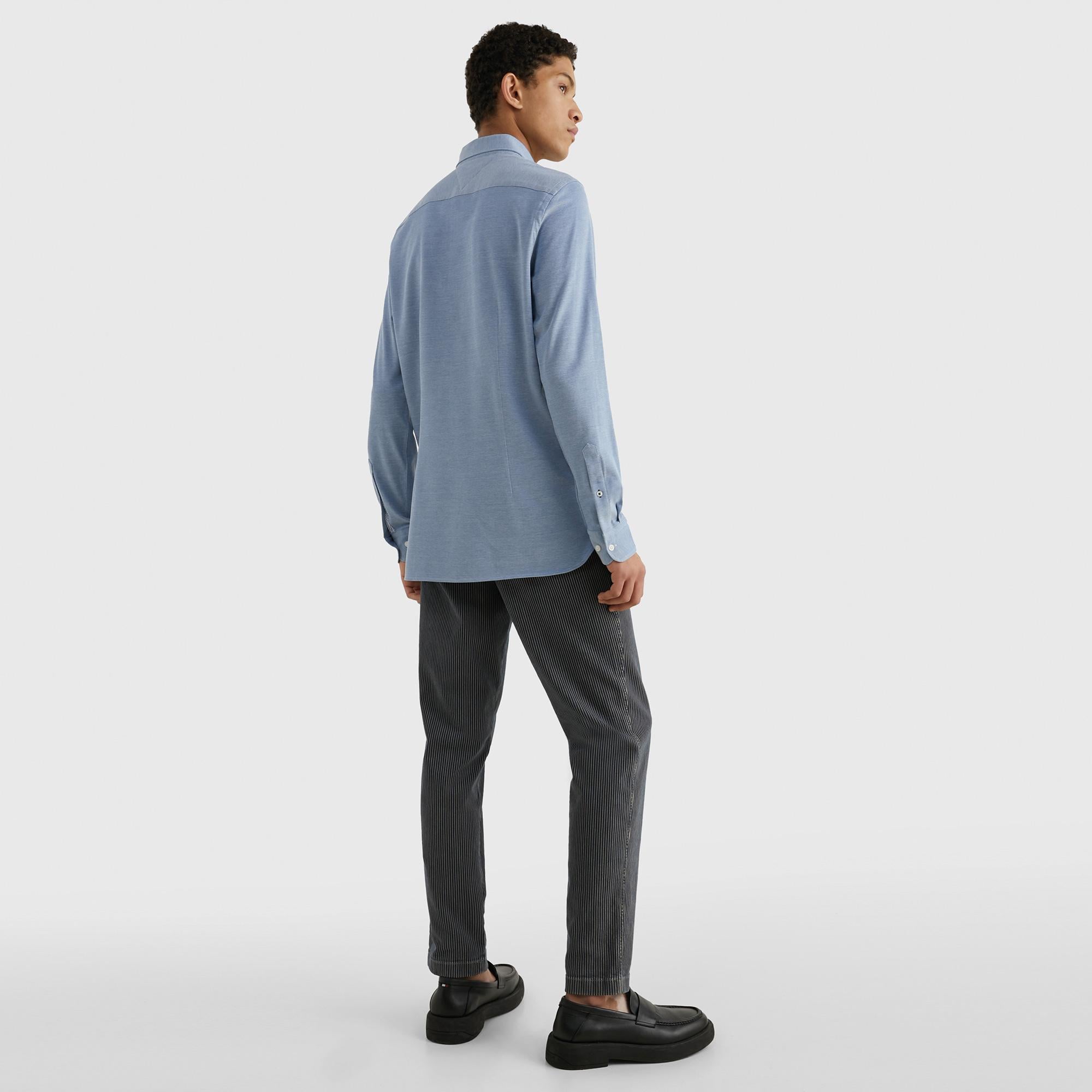 Tommy Hilfiger 1985 Koleksiyonu Slim Fit Erkek Mavi Gömlek