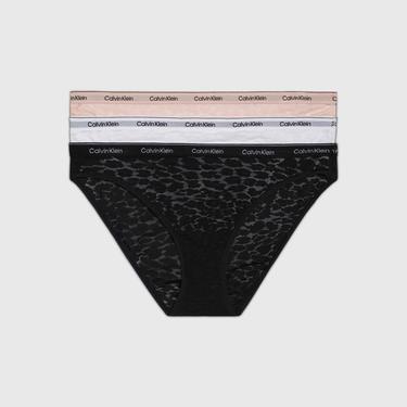  Calvin Klein Modern Logo W/ Lace 3'lü Kadın Renkli Külot